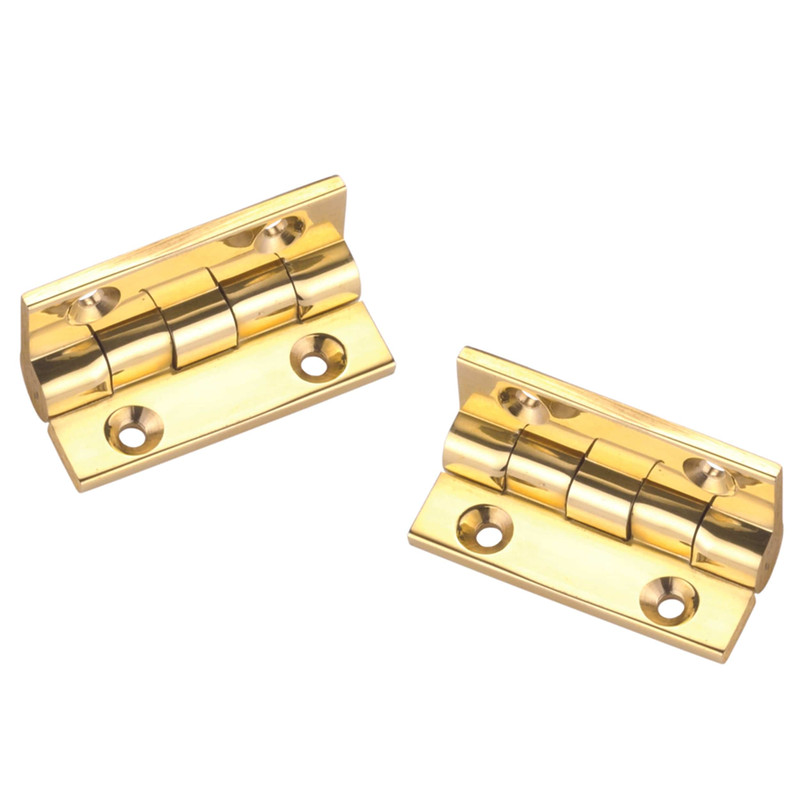 Stop Hinge Polished Brass 1-1/2" x 1-1/8" Pair
